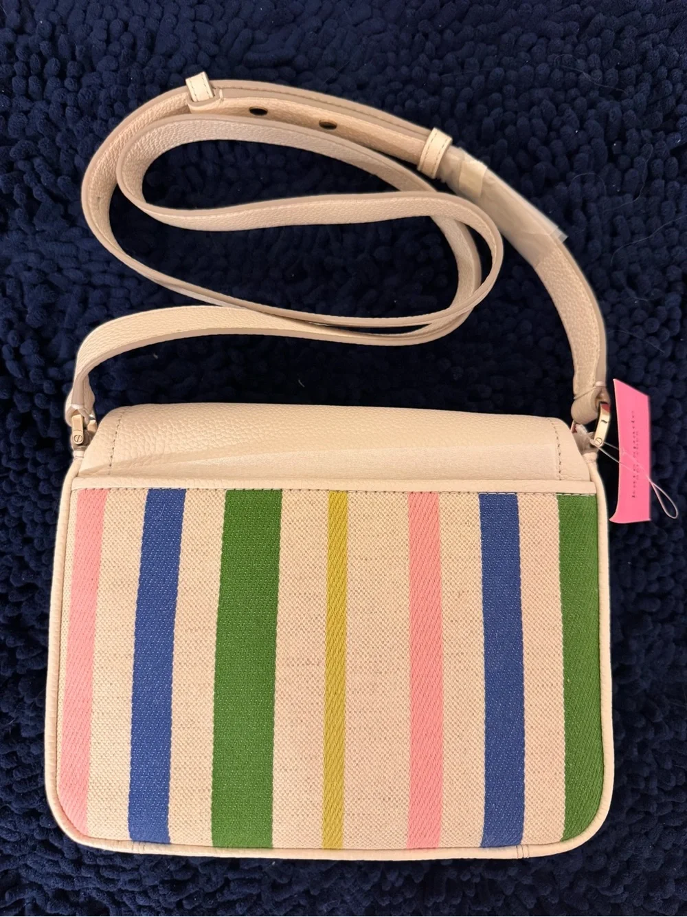 $278 Kate Spade New York Cream Crossbody with Multicolor Stripe Canvas